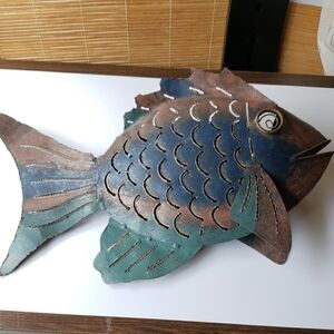 Rustic Metal Fish Wall Decor